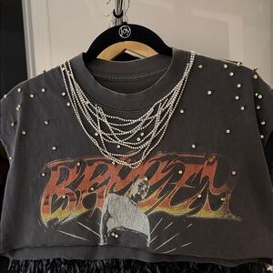 Stylish Gray Graphic Crop Top